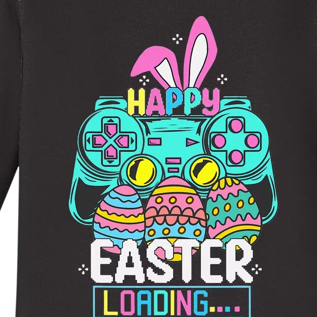 Video Game Easter Bunny Gaming Controller Gamer Baby Long Sleeve Bodysuit