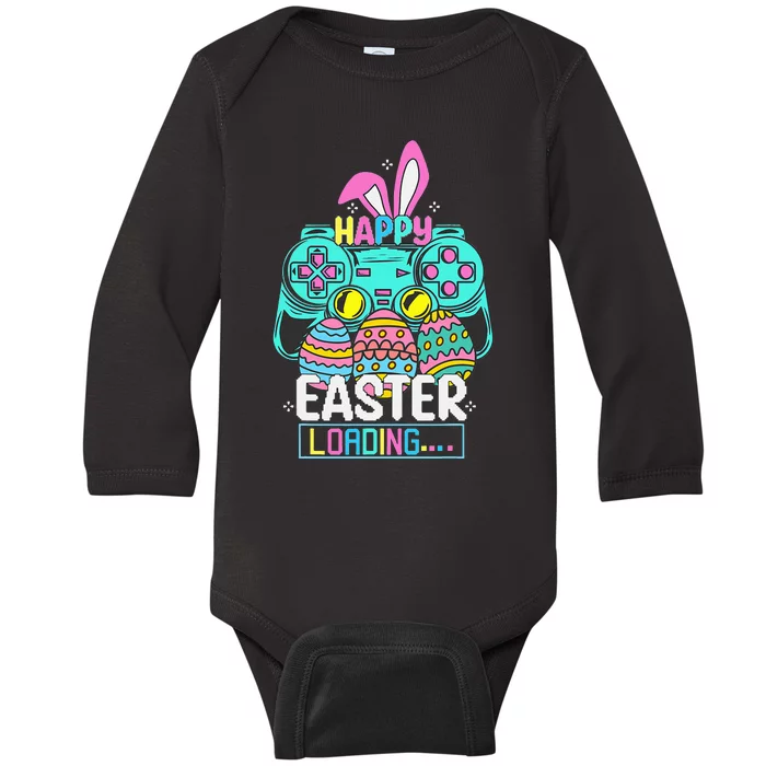 Video Game Easter Bunny Gaming Controller Gamer Baby Long Sleeve Bodysuit