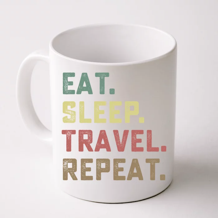 Vacation Gift Eat Sleep Travel Repeat Gift Front & Back Coffee Mug