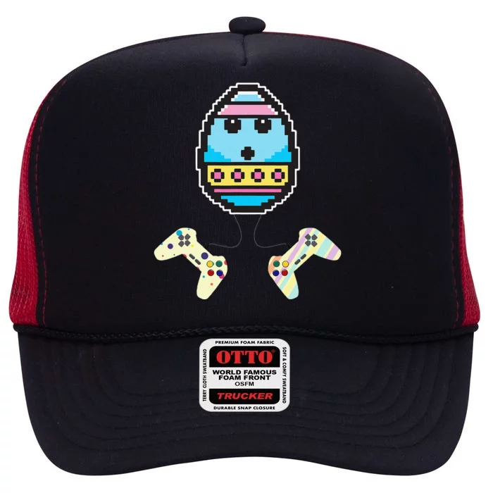 Video Game Egg Controllers Easter Funny Egg Hunting Gifts High Crown Mesh Trucker Hat