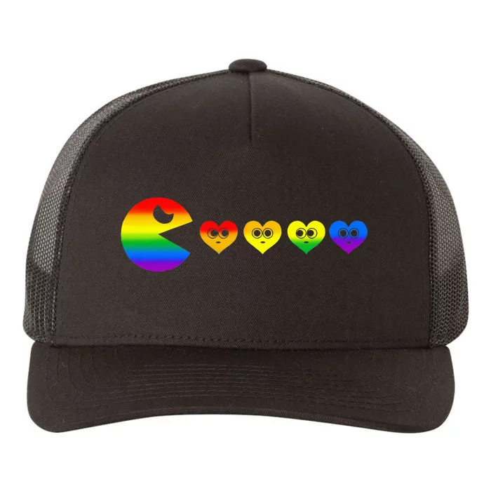 Video Game Eating Heart Lgbtq Ally Pride Gay Yupoong Adult 5-Panel Trucker Hat