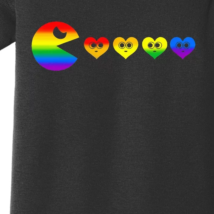 Video Game Eating Heart Lgbtq Ally Pride Gay Baby Bodysuit