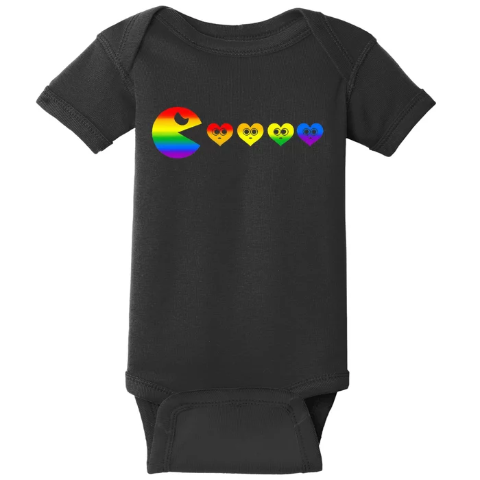 Video Game Eating Heart Lgbtq Ally Pride Gay Baby Bodysuit