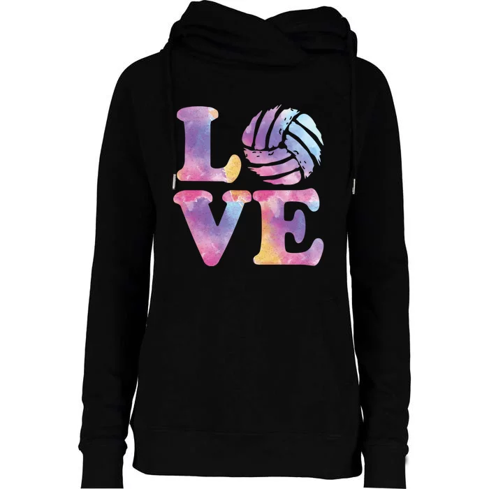 Volleyball Gift For Teen Girls Women Love Volleyball Gift Womens Funnel Neck Pullover Hood