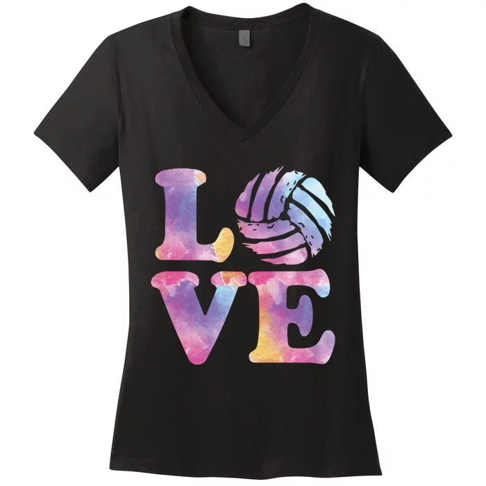 Volleyball Gift For Teen Girls Women Love Volleyball Gift Women's V-Neck T-Shirt