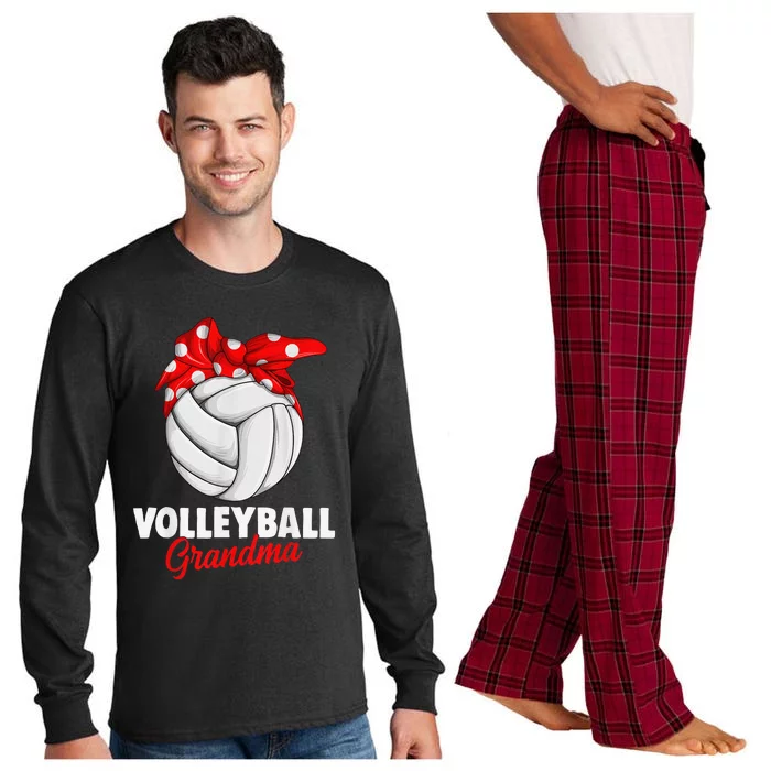 Volleyball Grandma For  Family Matching Players Team Long Sleeve Pajama Set