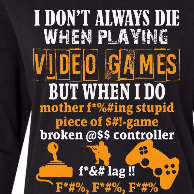 Video Games Funny Gamer For Console Gaming Fans Womens Cotton Relaxed Long Sleeve T-Shirt