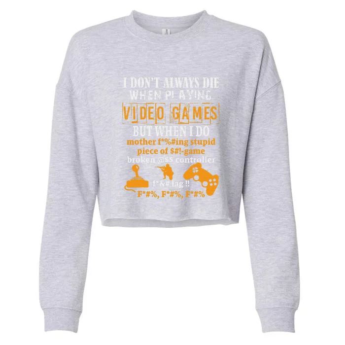 Video Games Funny Gamer Tee For Console Gaming Cropped Pullover Crew