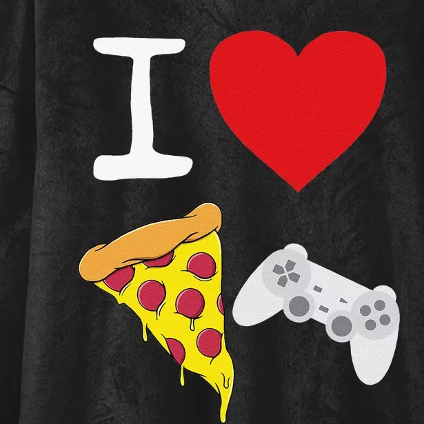 Video Games funny Love Pizza Cheese Slice Hooded Wearable Blanket