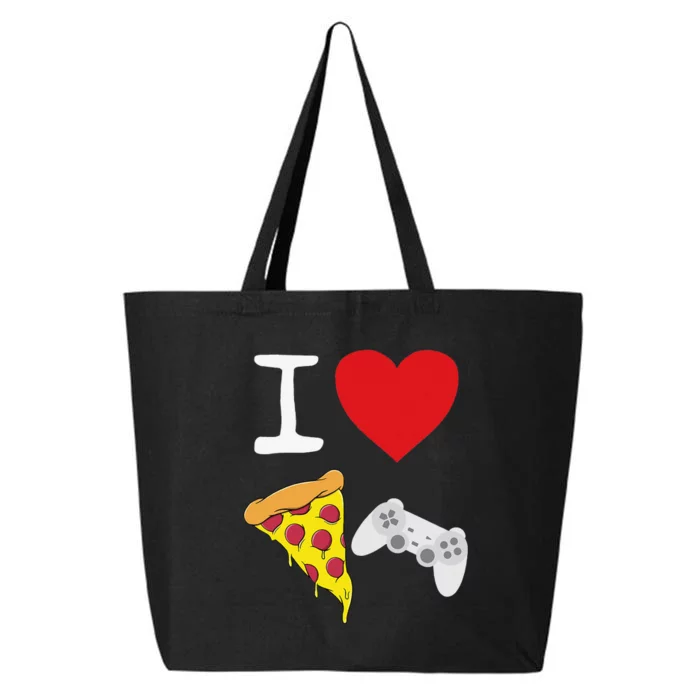 Video Games funny Love Pizza Cheese Slice 25L Jumbo Tote