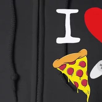 Video Games funny Love Pizza Cheese Slice Full Zip Hoodie