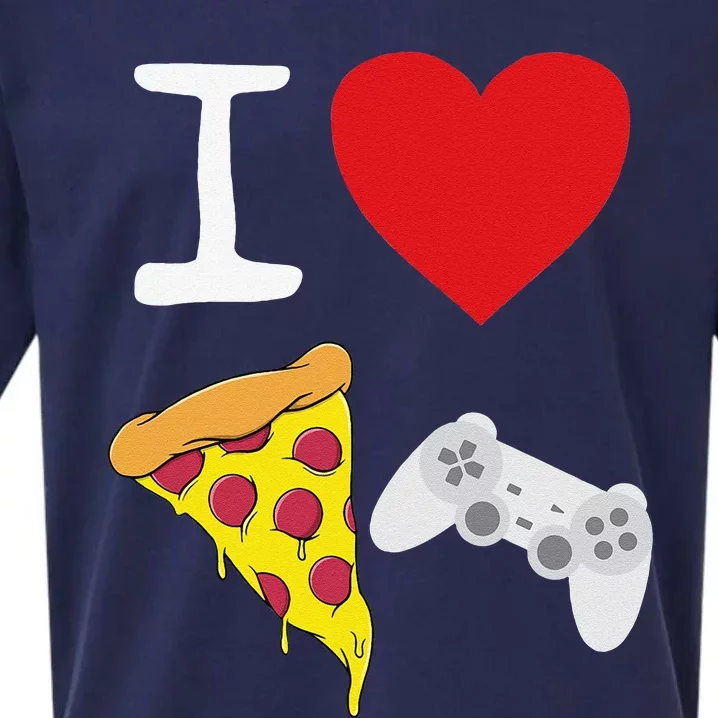 Video Games funny Love Pizza Cheese Slice Sueded Cloud Jersey T-Shirt