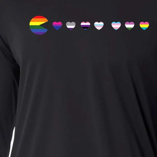 Video Game Funny Gaming LGBT Q Ally Pride Flag Gamer Cooling Performance Long Sleeve Crew