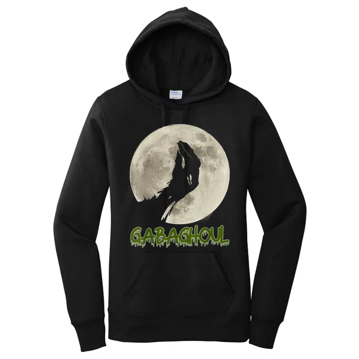 Vintage Gabaghoul Funny Hand Moon Halloween Women's Pullover Hoodie