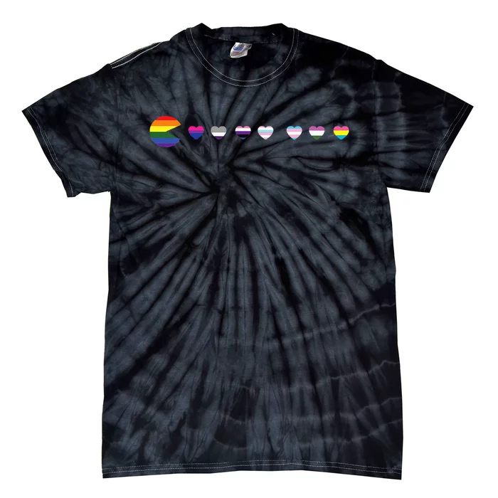 Video Game Funny Gaming LGBT Q Ally Pride Flag Gamer Tie-Dye T-Shirt