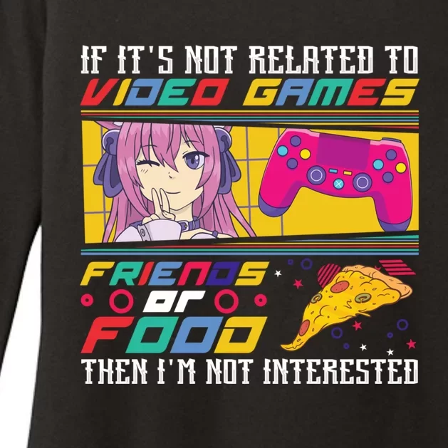 Video Game Friends Or Food Then Im Not Interested Gift For Gamer Womens CVC Long Sleeve Shirt