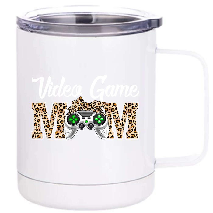 Video Game Funny Mom Game Leopard Mothers Day Great Gift Front & Back 12oz Stainless Steel Tumbler Cup