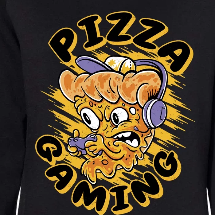 Video Gaming Funny Pizza Gamer Gift Womens California Wash Sweatshirt