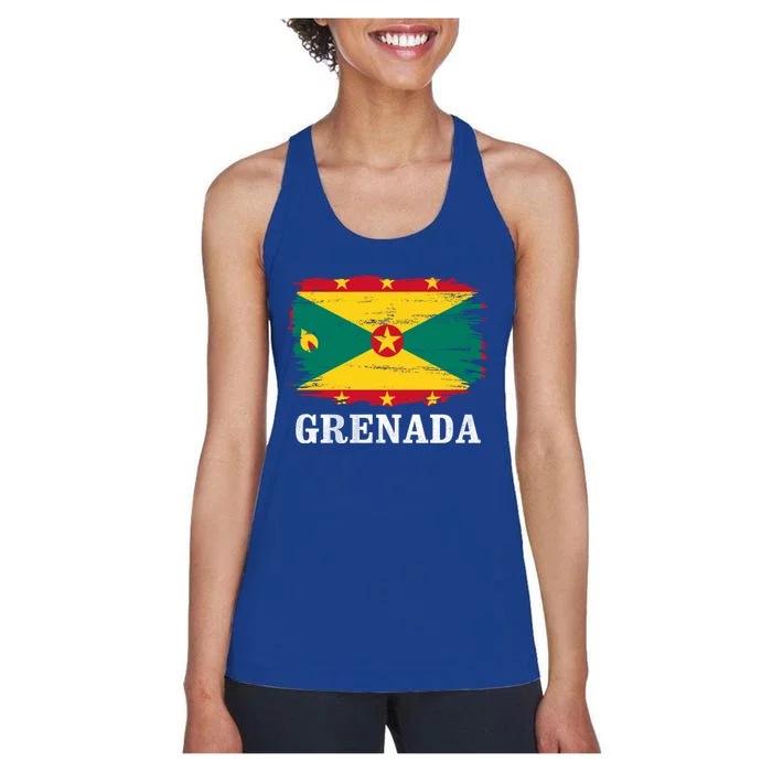 Vintage Grenada Flag For Grenadian Gift Women's Racerback Tank