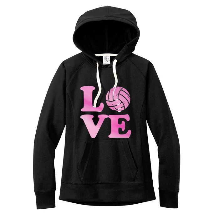 Volleyball Gift For Teen Women Love Volleyball Gift Women's Fleece Hoodie