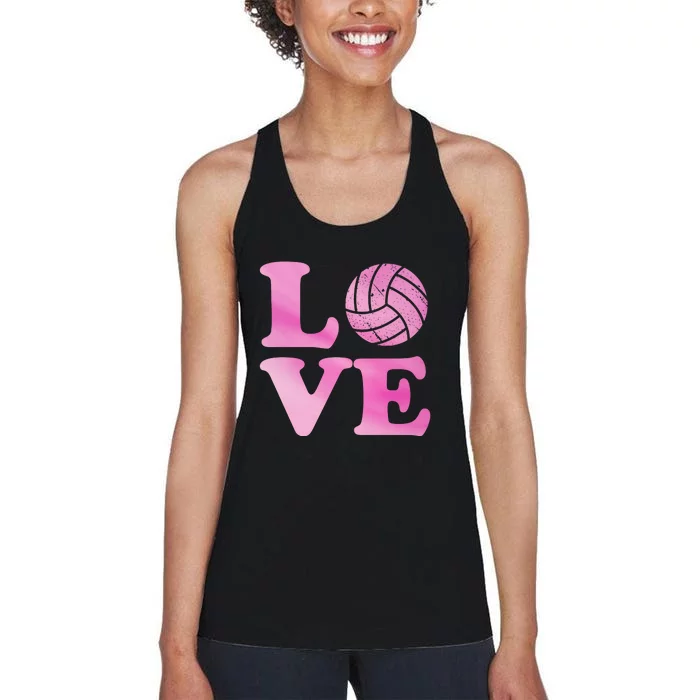 Volleyball Gift For Teen Women Love Volleyball Gift Women's Racerback Tank