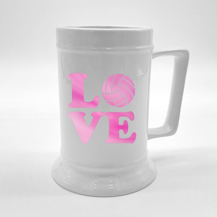 Volleyball Gift For Teen Women Love Volleyball Gift Front & Back Beer Stein