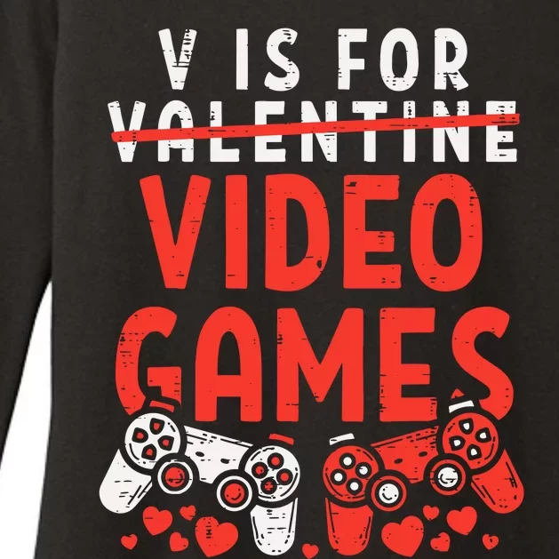 Video Games Funny Valentines Day Gamer Gift Womens CVC Long Sleeve Shirt