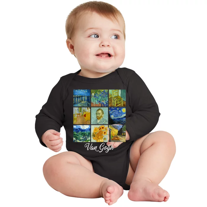 Van Gogh Famous Paintings PostImpressionism Van Gogh Baby Long Sleeve Bodysuit