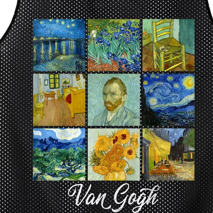 Van Gogh Famous Paintings PostImpressionism Van Gogh Mesh Reversible Basketball Jersey Tank