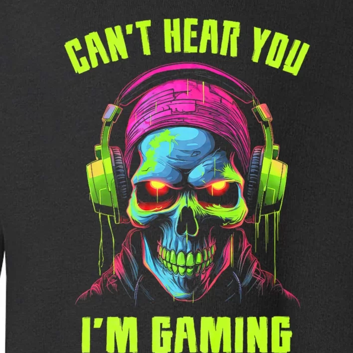 Video Gaming Funny Skull Toddler Sweatshirt