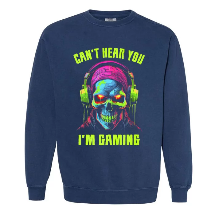 Video Gaming Funny Skull Garment-Dyed Sweatshirt