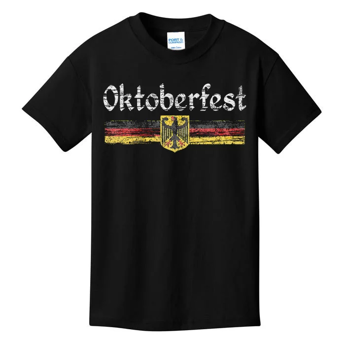 Vintage German Flag Oktoberfest German Beer Kids T-Shirt