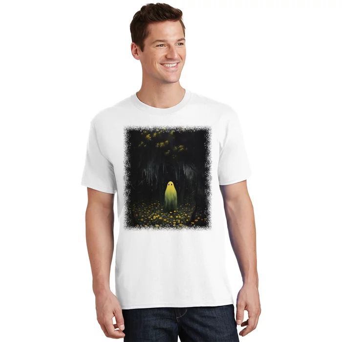 Vintage Gothic Floral Ghost Halloween Ghost In The Forest T-Shirt