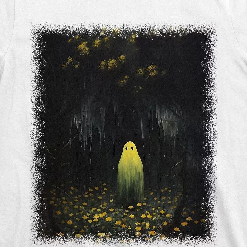 Vintage Gothic Floral Ghost Halloween Ghost In The Forest T-Shirt