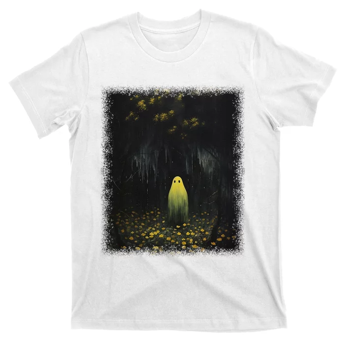 Vintage Gothic Floral Ghost Halloween Ghost In The Forest T-Shirt