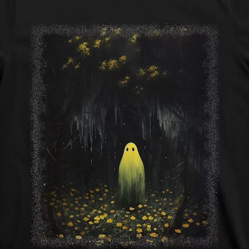 Vintage Gothic Floral Ghost Halloween Ghost In The Forest T-Shirt