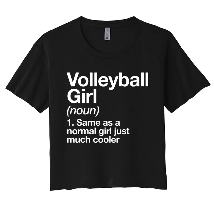 Volleyball Gifts For Teen Retro Vintage Heart Women's Crop Top Tee