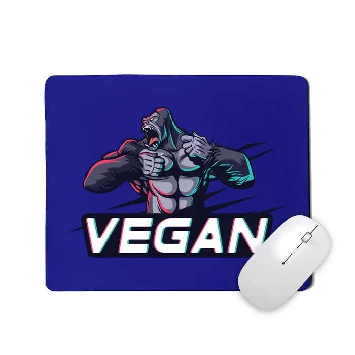 Vegan Gift Gorilla Strong Strength Raw Plant Power Gym Workout Cute Gift Mousepad