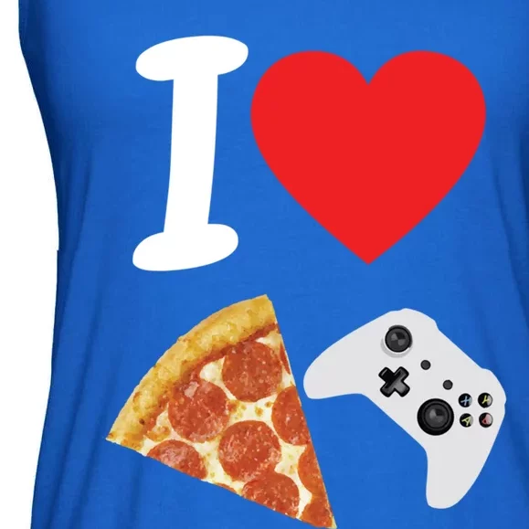 Video Games Gamer Love Pizza Cheese Boys Slice Controller Cute Gift Ladies Essential Flowy Tank