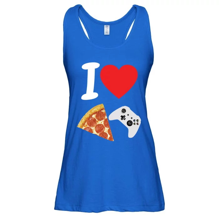 Video Games Gamer Love Pizza Cheese Boys Slice Controller Cute Gift Ladies Essential Flowy Tank