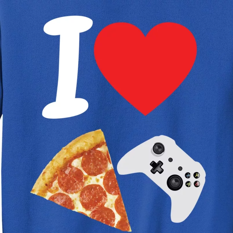 Video Games Gamer Love Pizza Cheese Boys Slice Controller Cute Gift Tall Sweatshirt