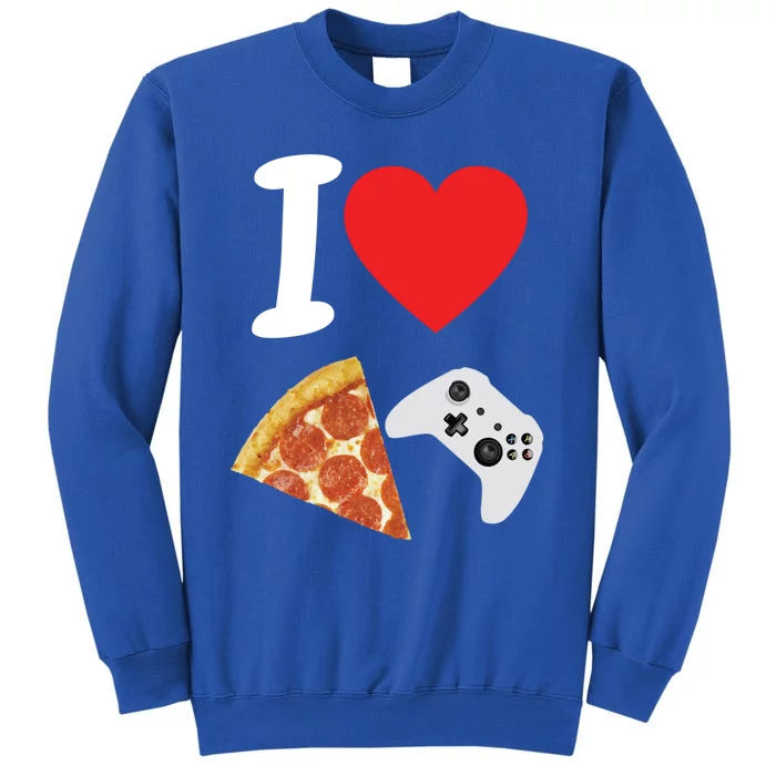 Video Games Gamer Love Pizza Cheese Boys Slice Controller Cute Gift Tall Sweatshirt