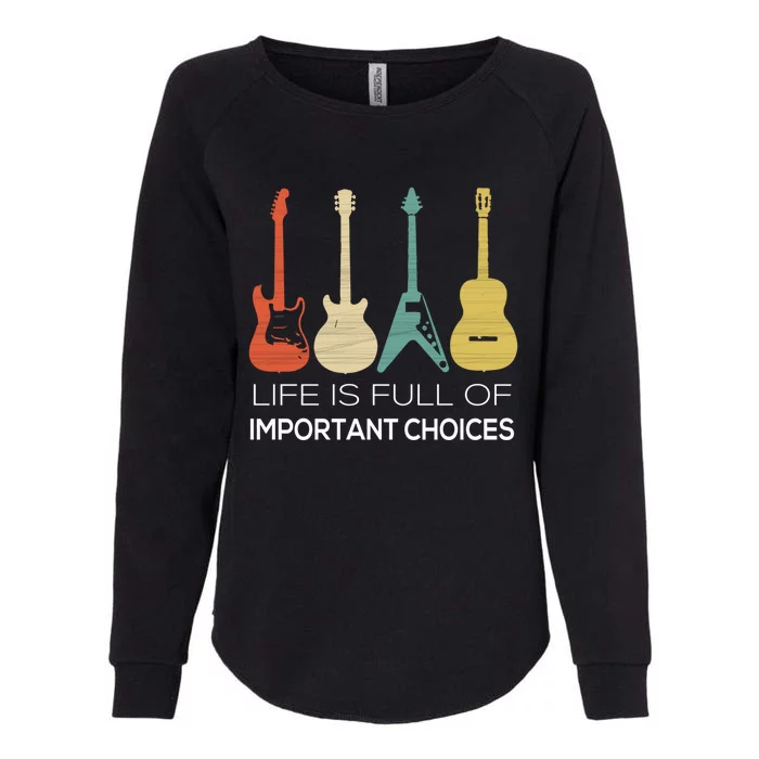 Vintage Guitar Gift Electric And Acoustic Womens California Wash Sweatshirt