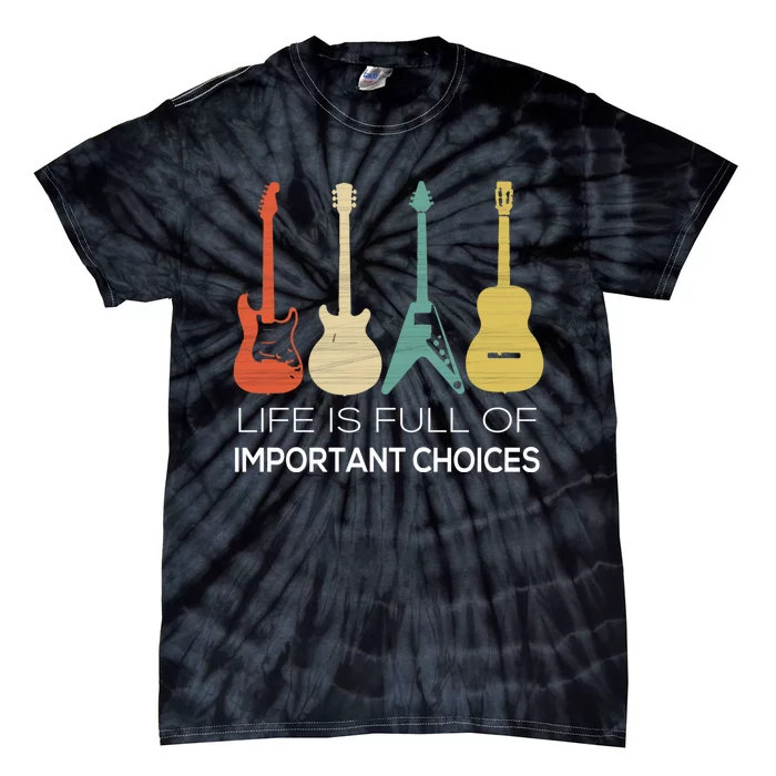 Vintage Guitar Gift Electric And Acoustic Tie-Dye T-Shirt