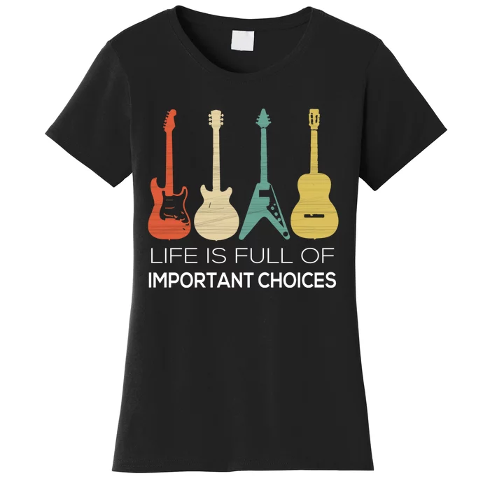 Vintage Guitar Gift Electric And Acoustic Women's T-Shirt