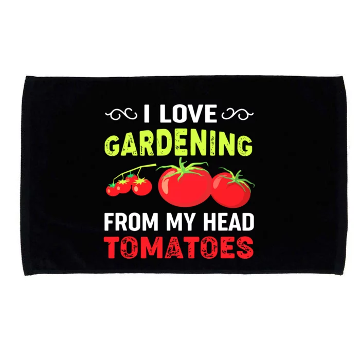 Vegetable Gardener, Gardening, Funny Pun: Head Tomatoes Microfiber Hand Towel