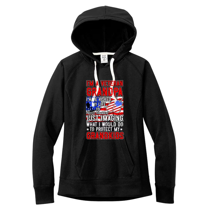 Veteran Grandpa Grandkids Women's Fleece Hoodie