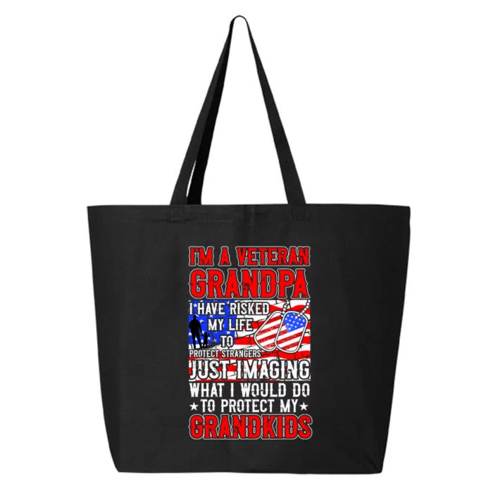 Veteran Grandpa Grandkids 25L Jumbo Tote