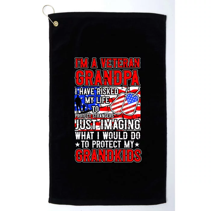 Veteran Grandpa Grandkids Platinum Collection Golf Towel