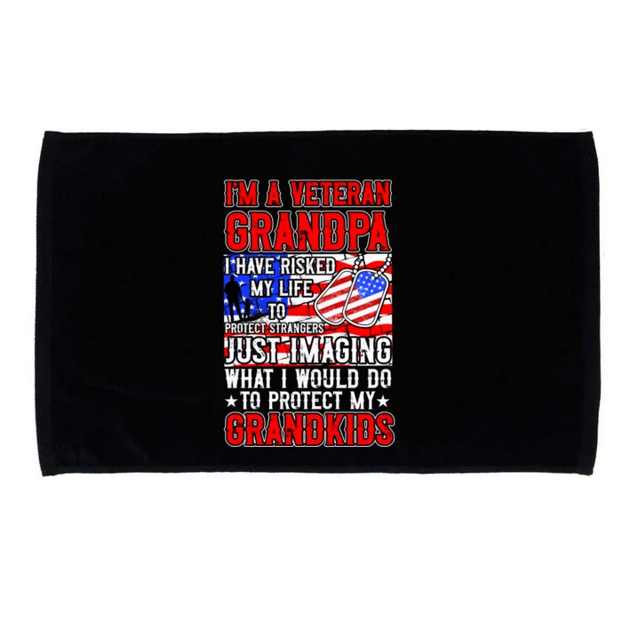 Veteran Grandpa Grandkids Microfiber Hand Towel